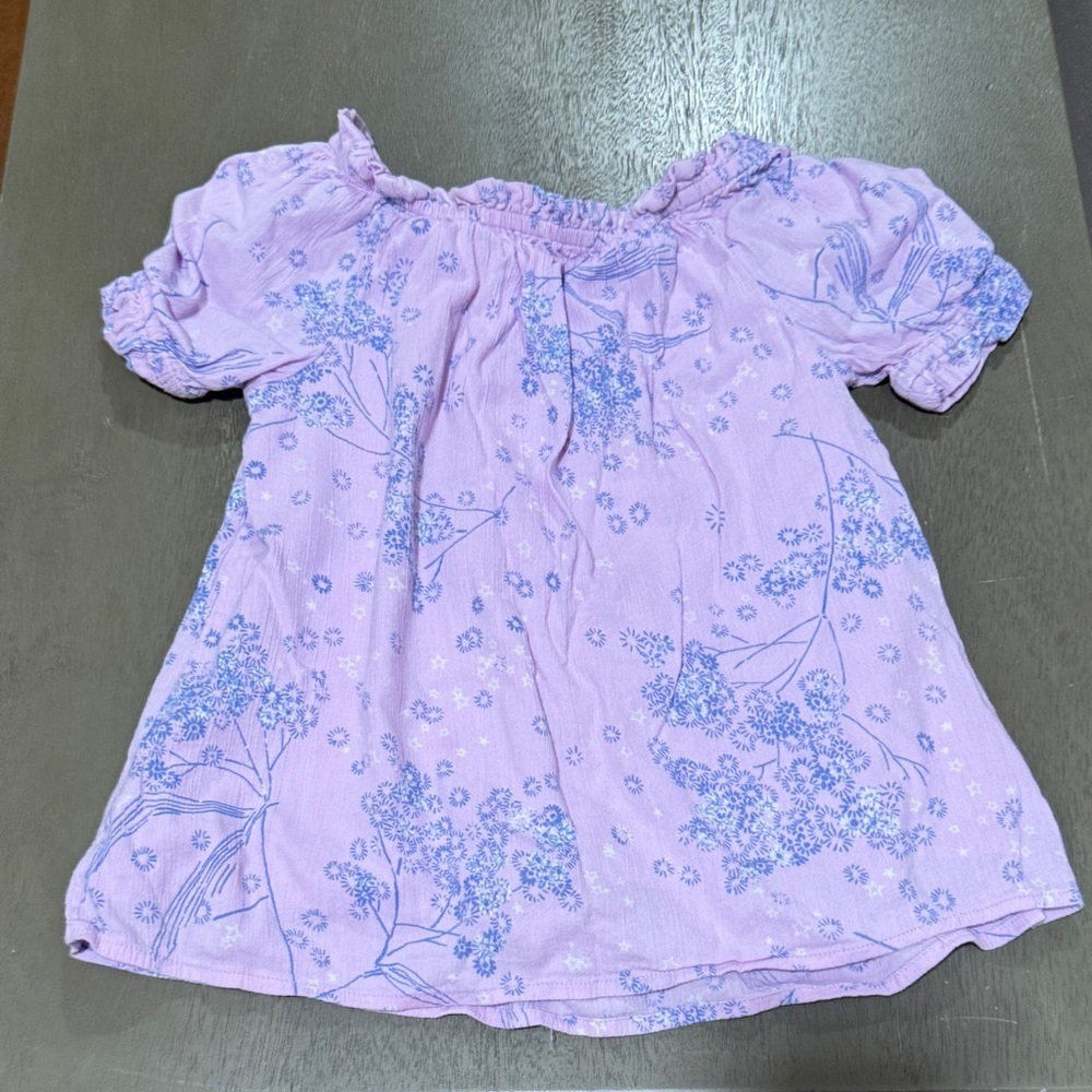 True Craft Lavender Floral Kids Peasant Blouse size Small